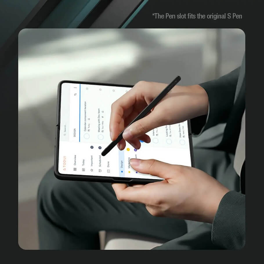 Калъф с Писалка за Samsung Z Fold 5, Nillkin Flex Pure Fold Case Case, Черен (8)