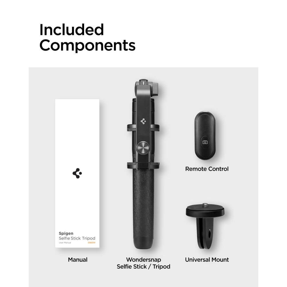 Блутут Статив, Spigen Wireless Selfie Stick-tripod S560W, Черен (9)