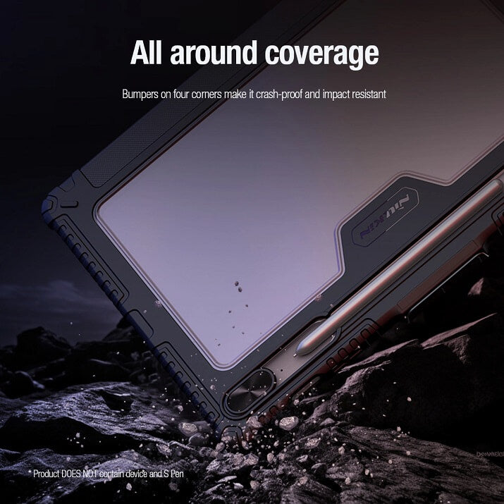 Противоударен Калъф за Samsung Tab S9 FE Plus, Nillkin Bumper Case, Черен (10)