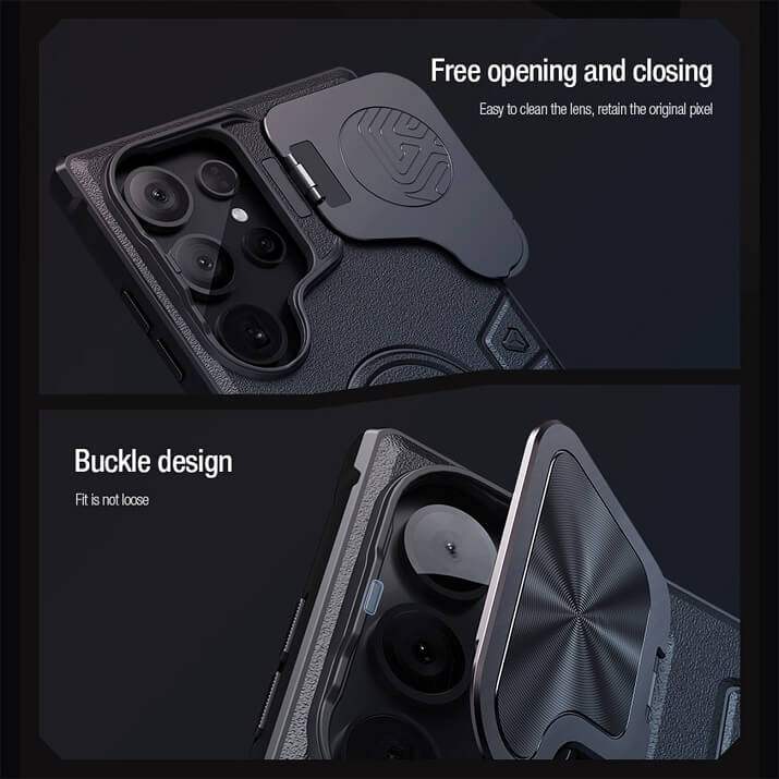 Калъф с Поставка за Samsung S24 Ultra, Nillkin CamShield Armor Prop Case, Черен (7)