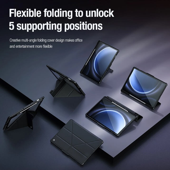 Противоударен Калъф за Samsung Tab S9 FE Plus, Nillkin Bumper Case, Черен (6)