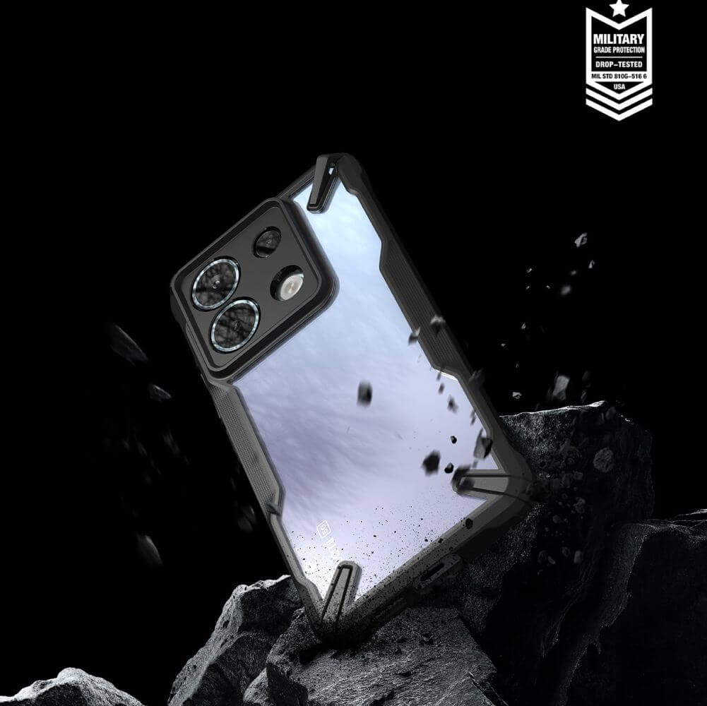 Противоударен Хибриден Калъф за Xiaomi Poco X6 5G, Ringke Fusion X Case, Черен (5)