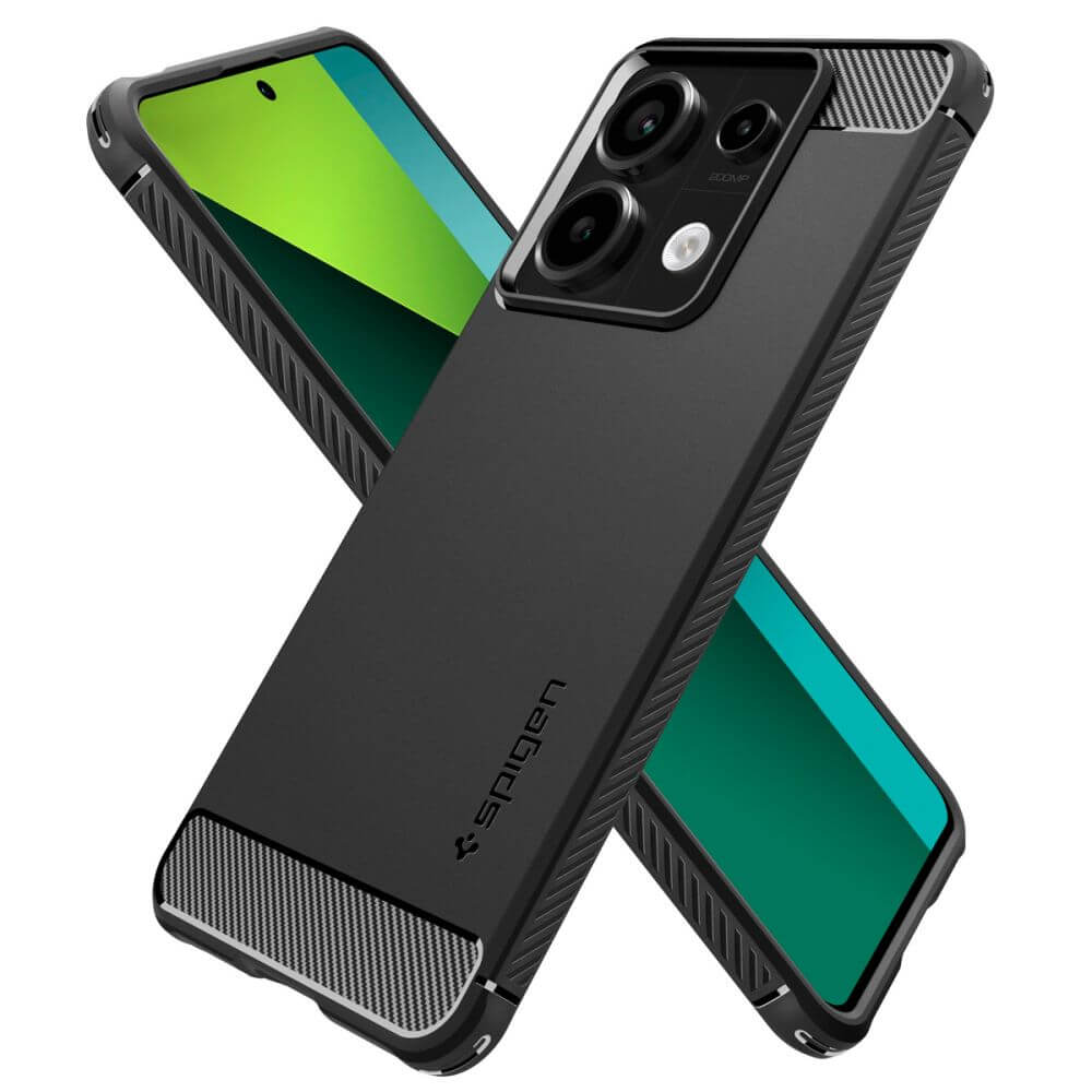 Противоударен Калъф за Xiaomi Poco X6 5G, Spigen Rugged Armor Case, Черен (5)