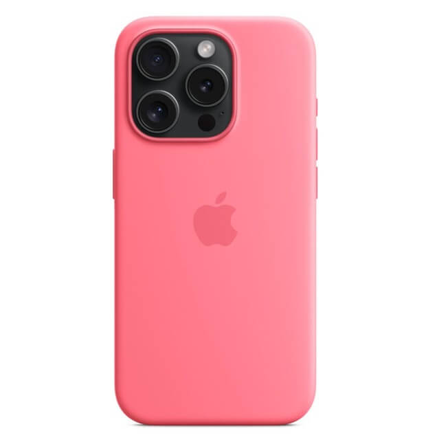 Оригинален Силиконов Калъф за iPhone 15 Pro, Silicone Magsafe Case MWNJ3ZM/A, Тъмно Розов (2)