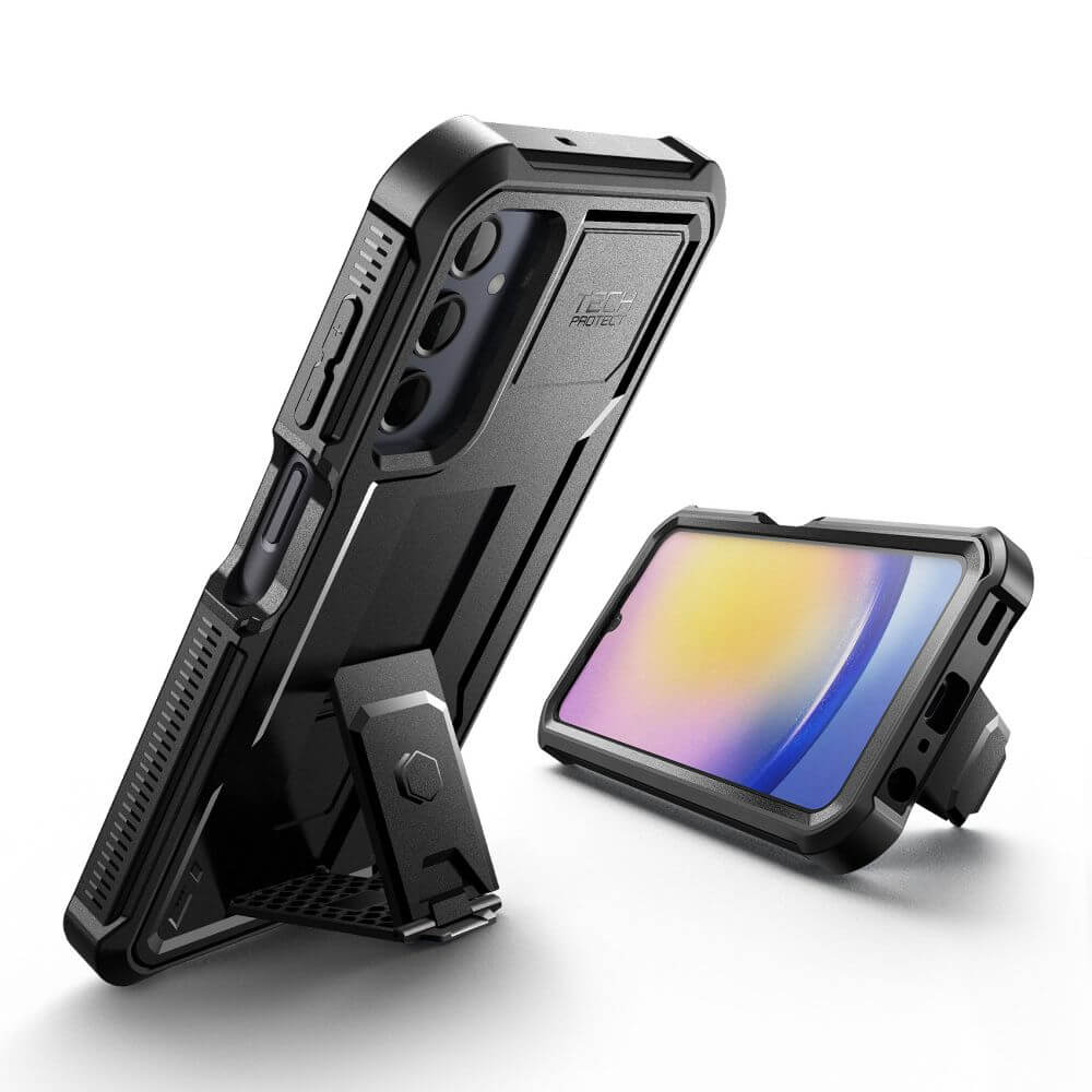 Противоударен Калъф за Samsung A25, Tech-Protect Kevlar Pro Case, Черен (3)