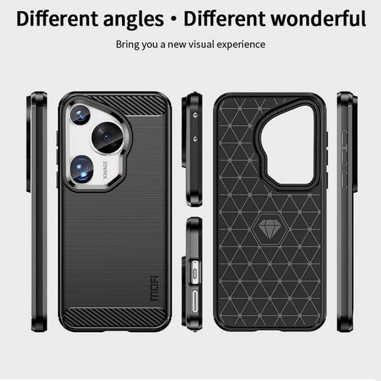 Противоударен Калъф за Huawei Pura 70 Ultra, Premium Carbon Case, Черен (7)