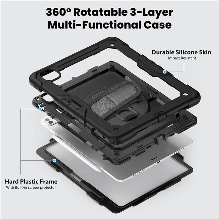 Калъф с Дръжка за iPad Pro 13 2025-2024, Tech-Protect Solid360 Case, Черен (5)