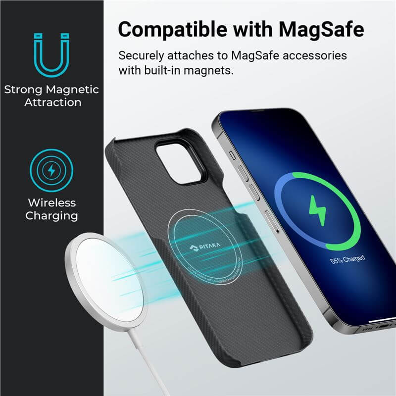 Magsafe Калъф за iPhone 14, Pitaka MagEZ 3 Case, Черен (3)