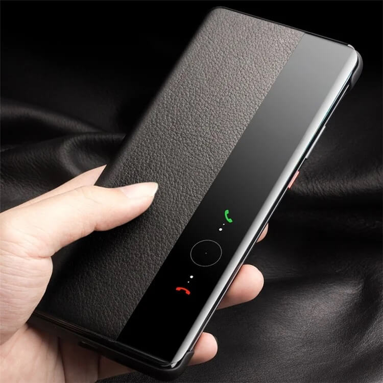 Активен Калъф за Huawei Pura 70 Pro, Qialino Smart Book Case, Черен (6)