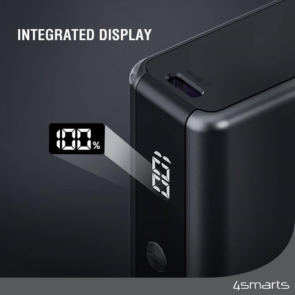 Външна Батерия с Бързо Зареждане, 4Smarts Pocket Slim 10Ah 45W, Черен (2)