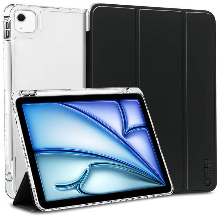 Калъф за iPad Air 13" M4/ M3/ M2, Tech-Protect Trifold Slim Hybrid Case, Черен