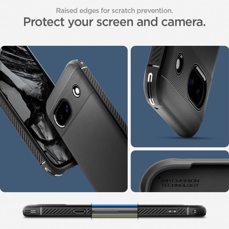 Противоударен Силиконов Калъф за Google Pixel 8A, Spigen Rugged Armor Case, Черен (10)