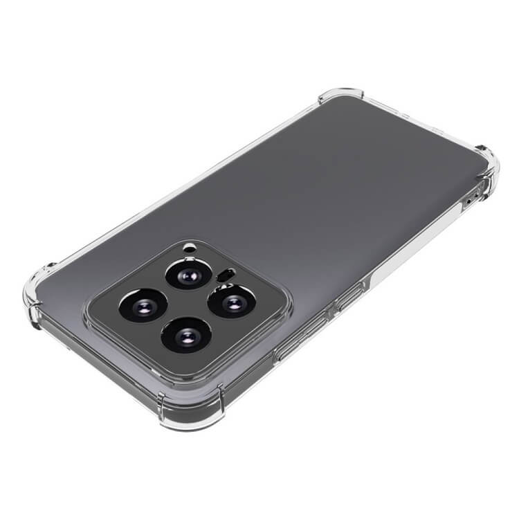 Противоударен Силиконов Калъф за Xiaomi 14, GKK Shockproof Case, Прозрачен (4)
