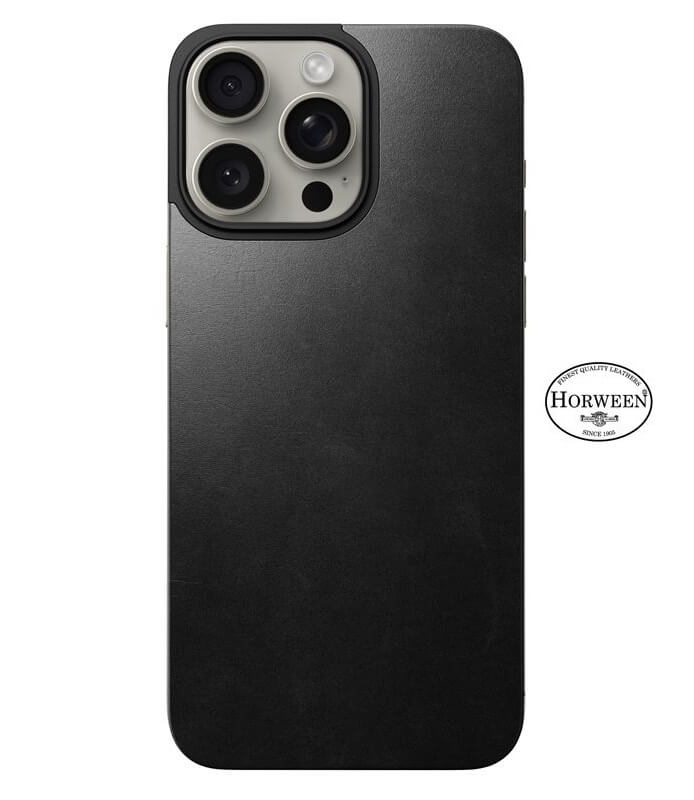 Magsafe Кожен Калъф-Подложка за iPhone 15 Pro Max, Nomad Leather Back Case, Черен (4)