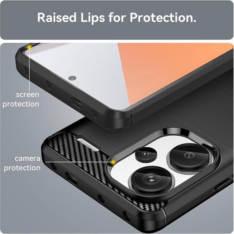 Противоударен Калъф за Xiaomi Redmi Note 13 Pro Plus 5G, Tech-Protect Premium Carbon Case, Черен (6)