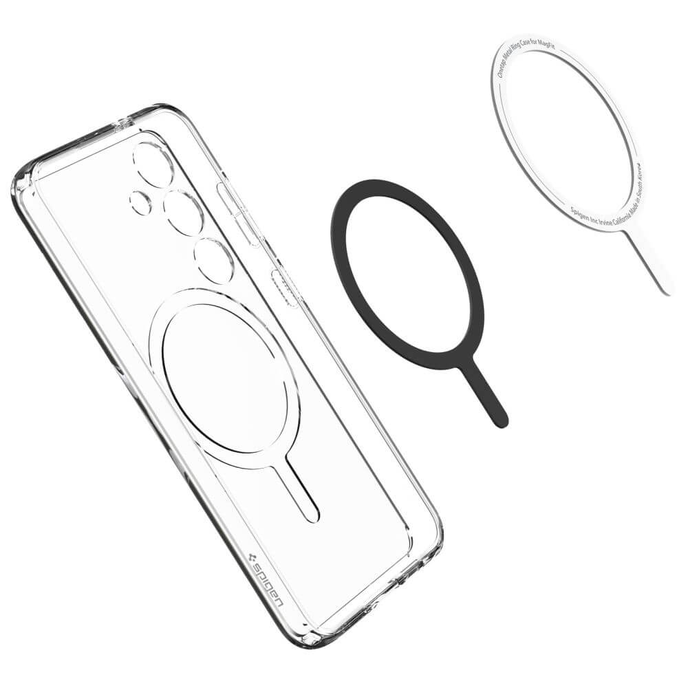 Magsafe Противоударен Калъф за Samsung S24, Spigen Ultra Hybrid Case, Бял (3)