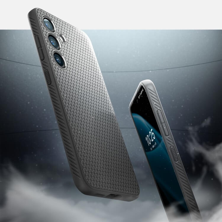 Противоударен Силиконов Калъф за Samsung S24, Spigen Liquid Air Case, Сив (8)