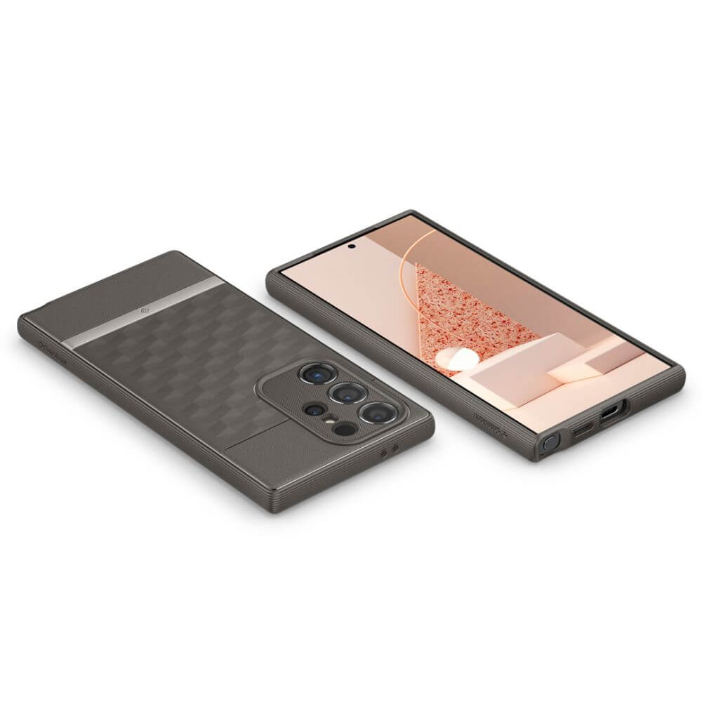 Противоударен Калъф за Samsung S24 Ultra, Spigen Caseology Parallax, Сив (6)