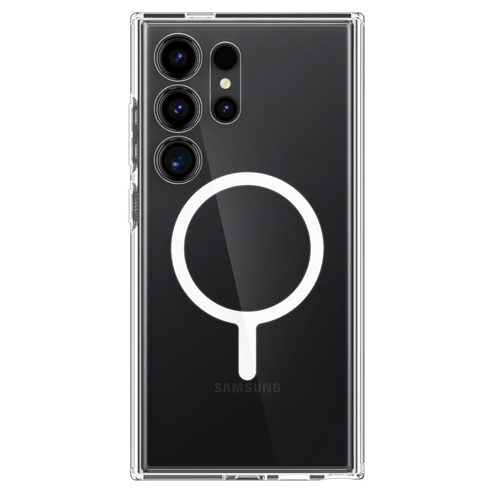 Magsafe Противоударен Калъф за Samsung S24 Ultra, Spigen Ultra Hybrid Case, Бял (2)