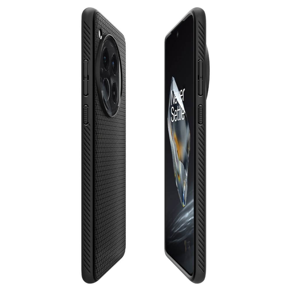 Противоударен Силиконов Калъф за Oneplus 12, Spigen Liquid Air Case, Черен (7)