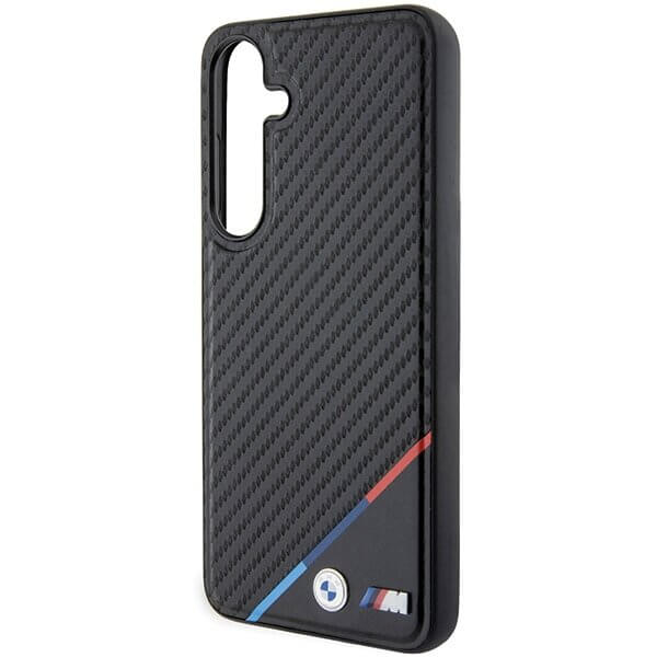 Magsafe Карбонов Калъф за Samsung S24 Plus, BMW Tricolor Line Case, Черен (6)