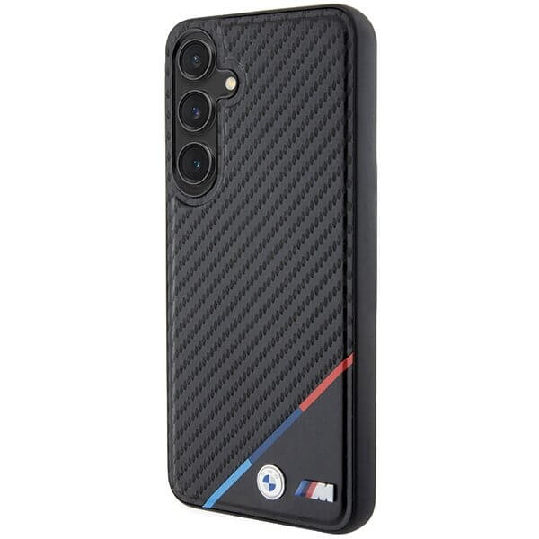 Magsafe Карбонов Калъф за Samsung S24, BMW Tricolor Line Case, Черен (2)