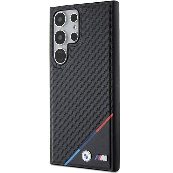 Magsafe Карбонов Калъф за Samsung S24 Ultra, BMW Tricolor Line Case, Черен (2)