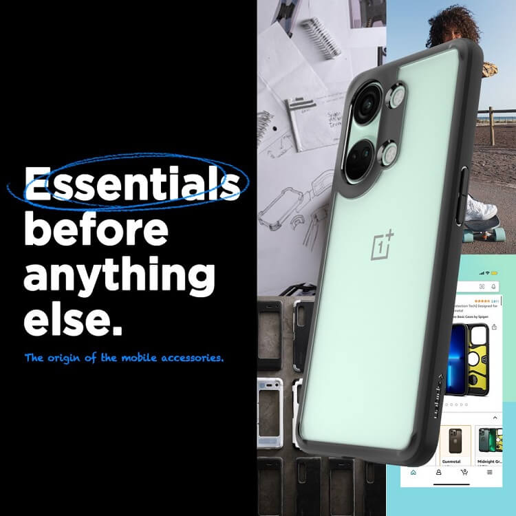 Противоударен Хибриден Калъф за Oneplus Nord 3, Spigen Ultra Hybrid Case, Черен (5)