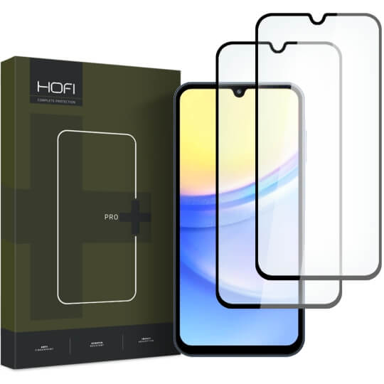 Стъклен Протектор за Samsung A15, Hofi Glass, Черен (2бр.), Прозрачен