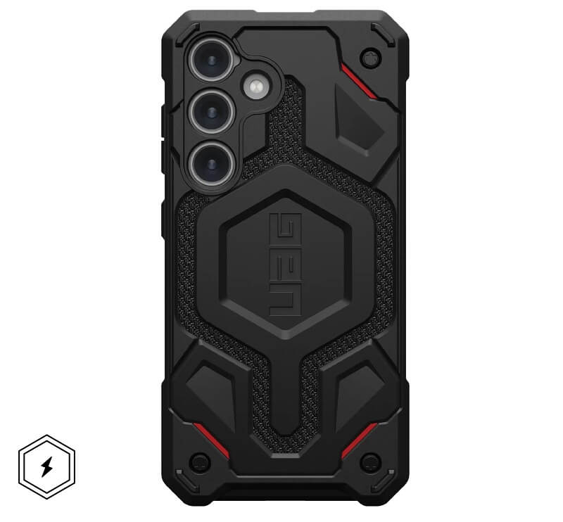 Magsafe Противоударен Калъф за Samsung S24, UAG Monarch Pro Kevlar Case, Черен
