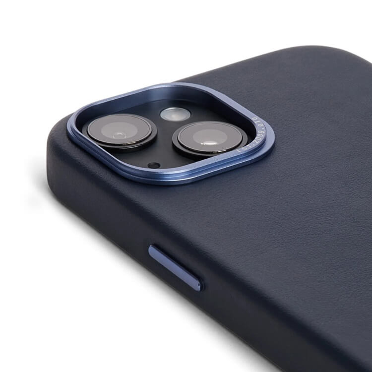 Magsafe Калъф от Естествена Кожа за iPhone 14 Pro, Decoded Leather Case, Син (4)
