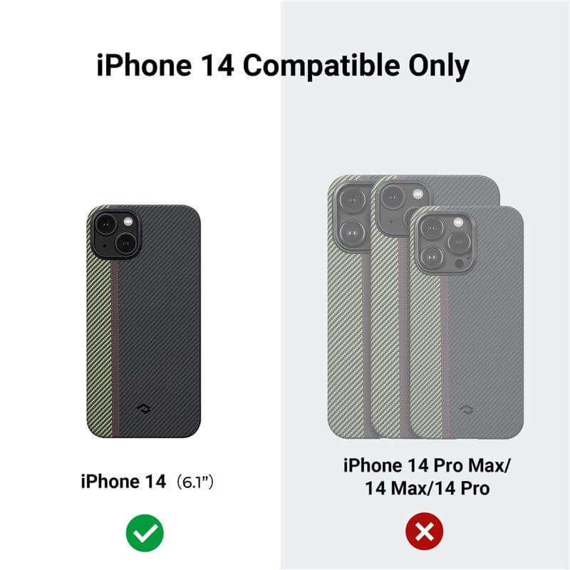 Magsafe Тънък Калъф за iPhone 14, Pitaka MagEZ 3 Case, Черен (6)