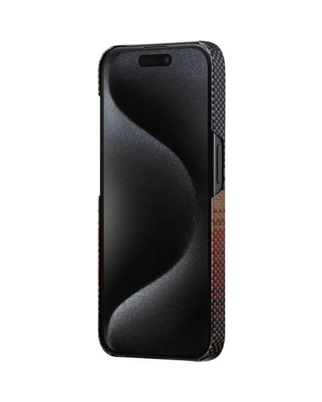 Magsafe Калъф за iPhone 15 Pro, Pitaka MagEZ 5 Case, Кафяв (4)