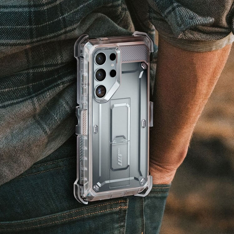 Противоударен Калъф 3в1 за Samsung S24 Ultra, Supcase Unicorn Beetle Pro Set, Прозрачен (6)