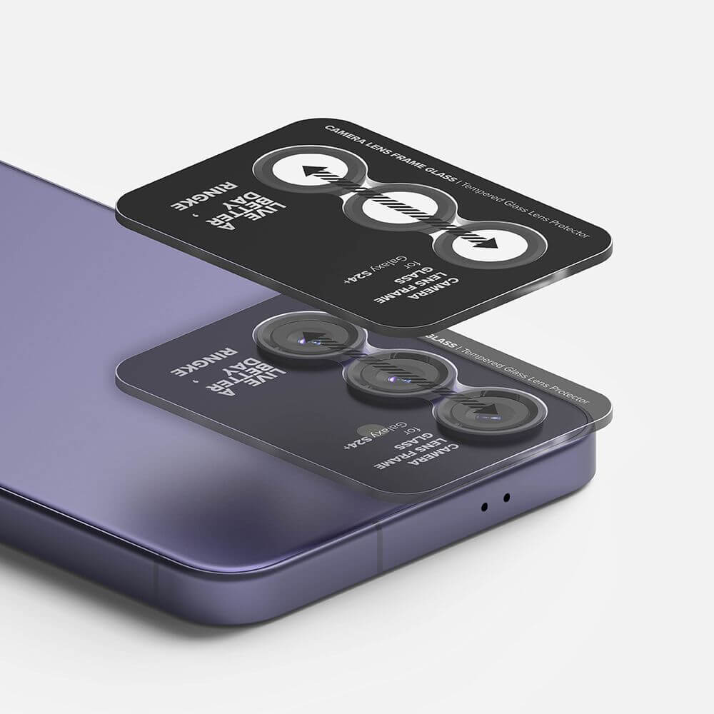 Протектор за Камерата на Samsung S24 Plus, Ringke Cam Lens Frame Glass 2бр., Черен (3)