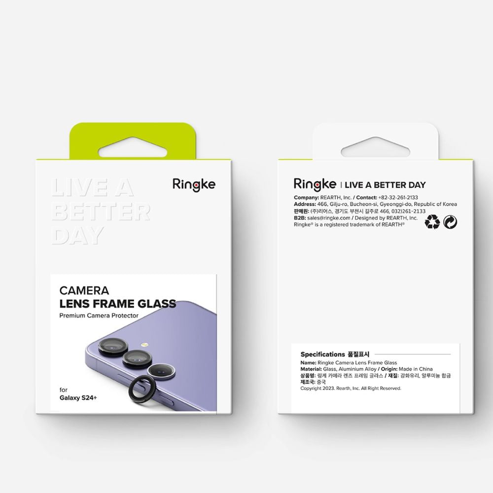 Протектор за Камерата на Samsung S24 Plus, Ringke Cam Lens Frame Glass 2бр., Черен (7)