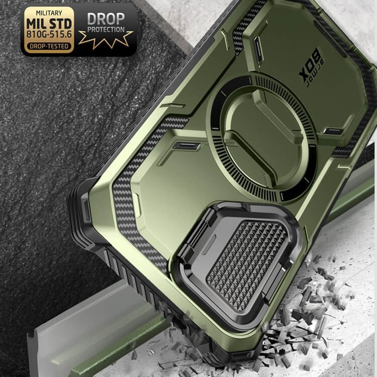 Magsafe Противоударен Калъф за Samsung S24, Supcase Iblsn Mag ArmorBox, Зелен (4)