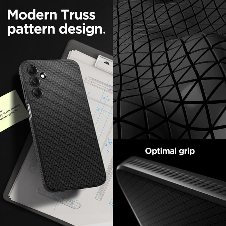 Противоударен Силиконов Калъф за Samsung A15, Spigen Liquid Air Case, Черен (9)