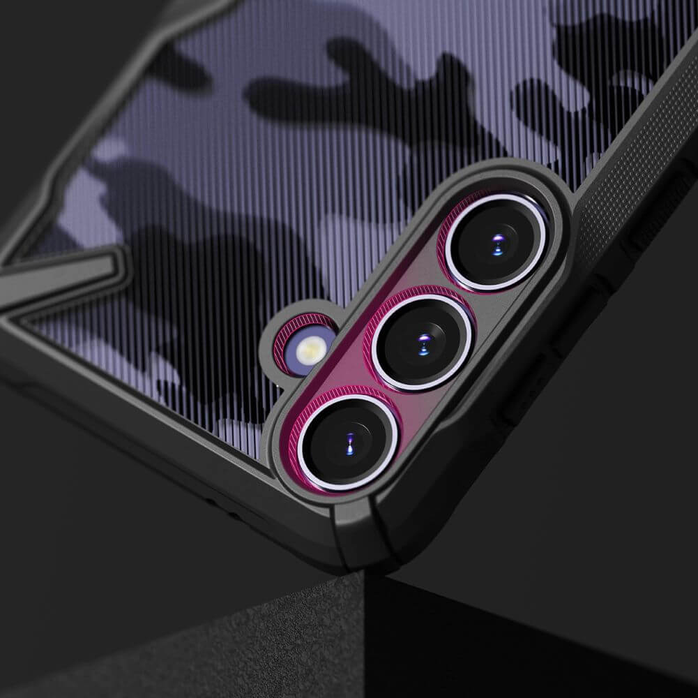Противоударен Хибриден Калъф за Samsung S24, Ringke Fusion X Camouflage Case, Черен (9)