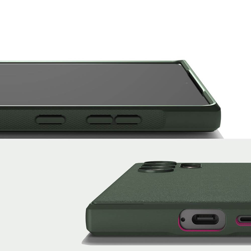 Противоударен Силиконов Калъф за Samsung S24 Ultra, Ringke Onyx Case, Зелен (4)