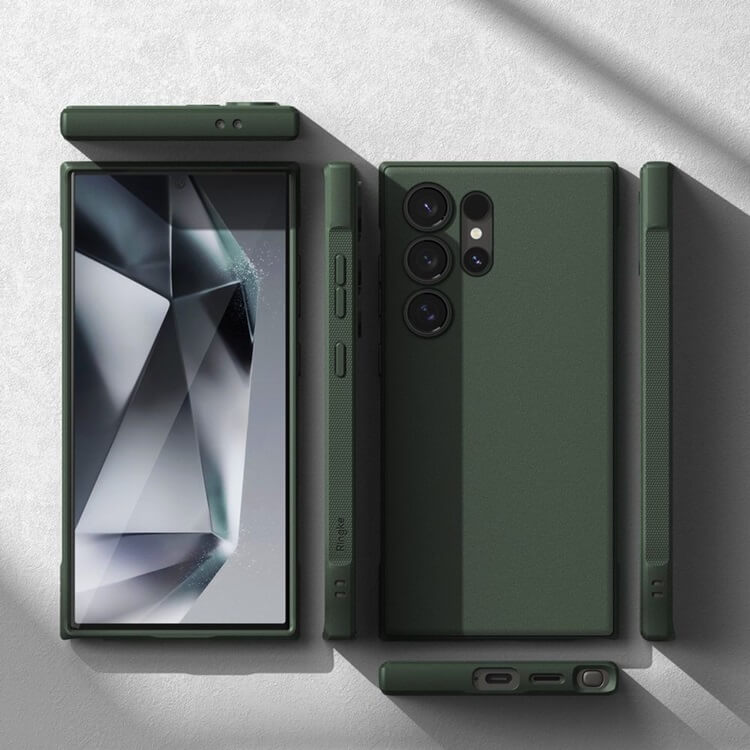 Противоударен Силиконов Калъф за Samsung S24 Ultra, Ringke Onyx Case, Зелен (7)
