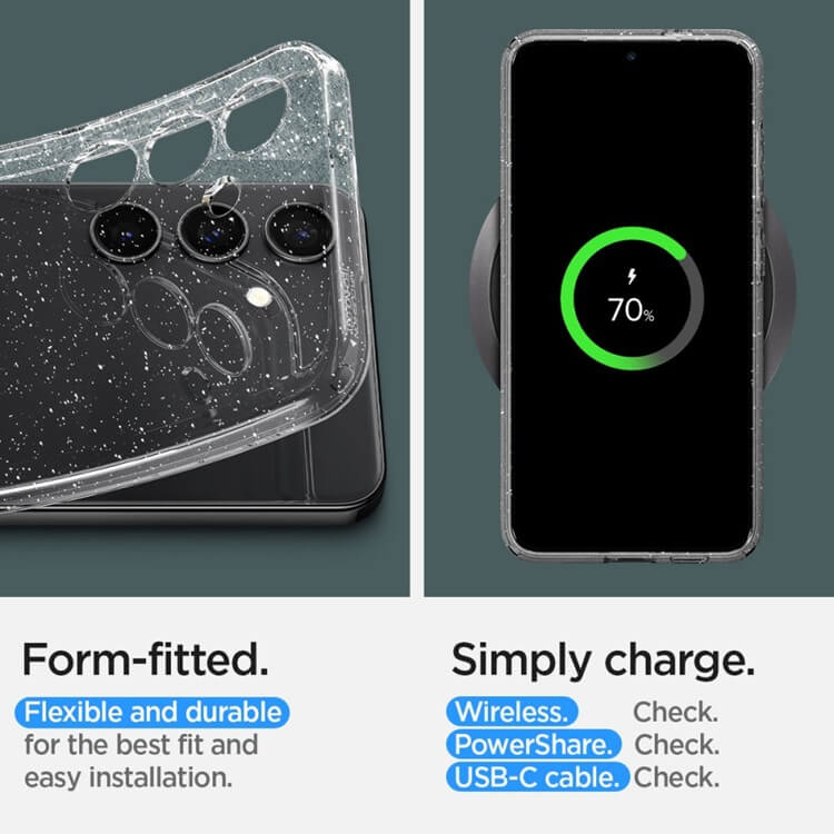 Блестящ Калъф за Samsung S24, Spigen Liquid Crystal Glitter Quartz Case, Прозрачен (9)