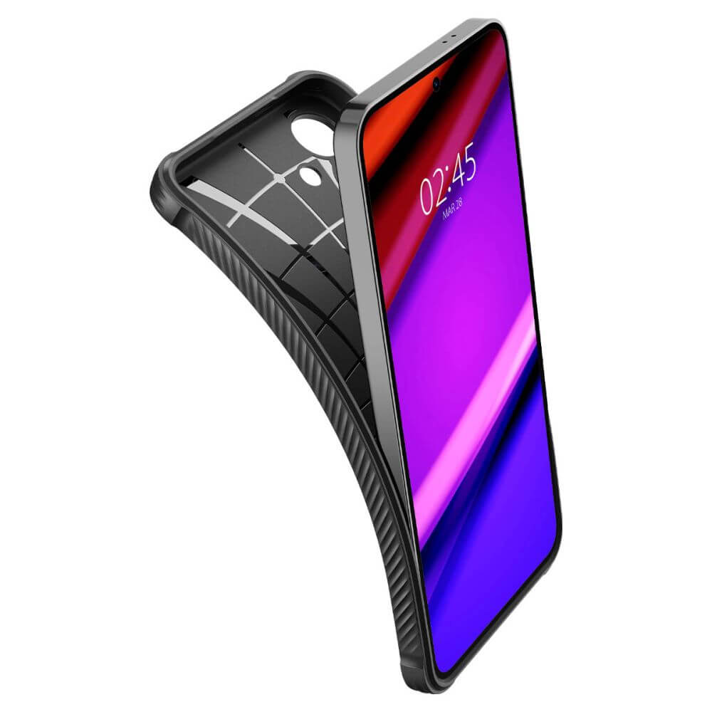 Противоударен Силиконов Калъф за Samsung S24, Spigen Rugged Armor Case, Черен (5)