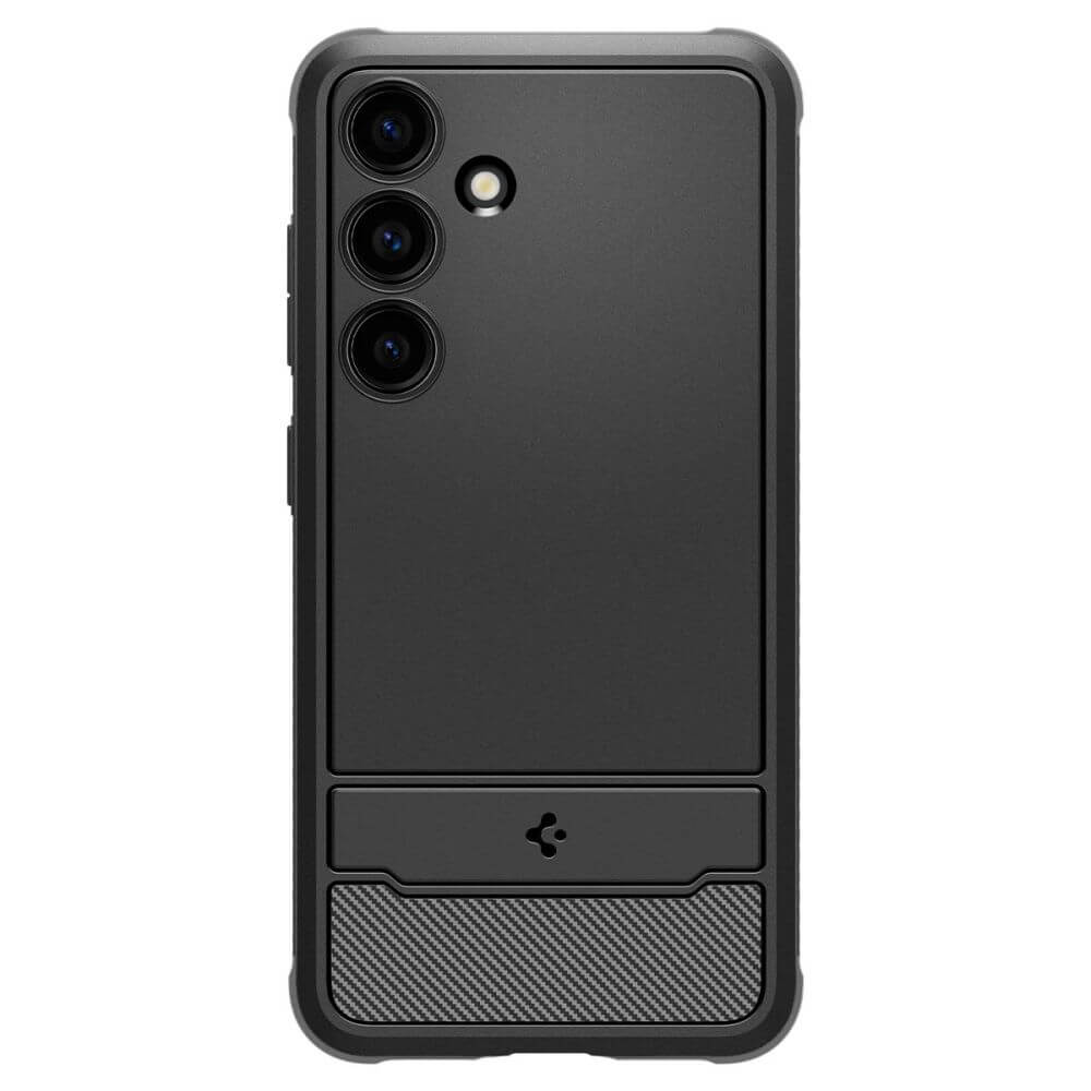 Противоударен Силиконов Калъф за Samsung S24, Spigen Rugged Armor Case, Черен (2)