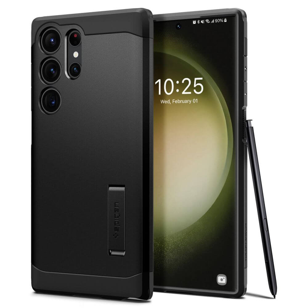 Противоударен Хибриден Калъф за Samsung S24 Ultra, Spigen Tough Armor Case, Черен