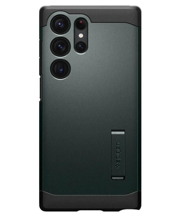 Противоударен Хибриден Калъф за Samsung S24 Ultra, Spigen Tough Armor Case, Зелен