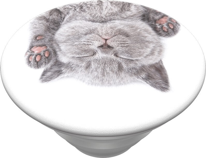 Поставка-Дръжка за Телефон, Popsockets PopGrip Cat Nap, Бял (2)