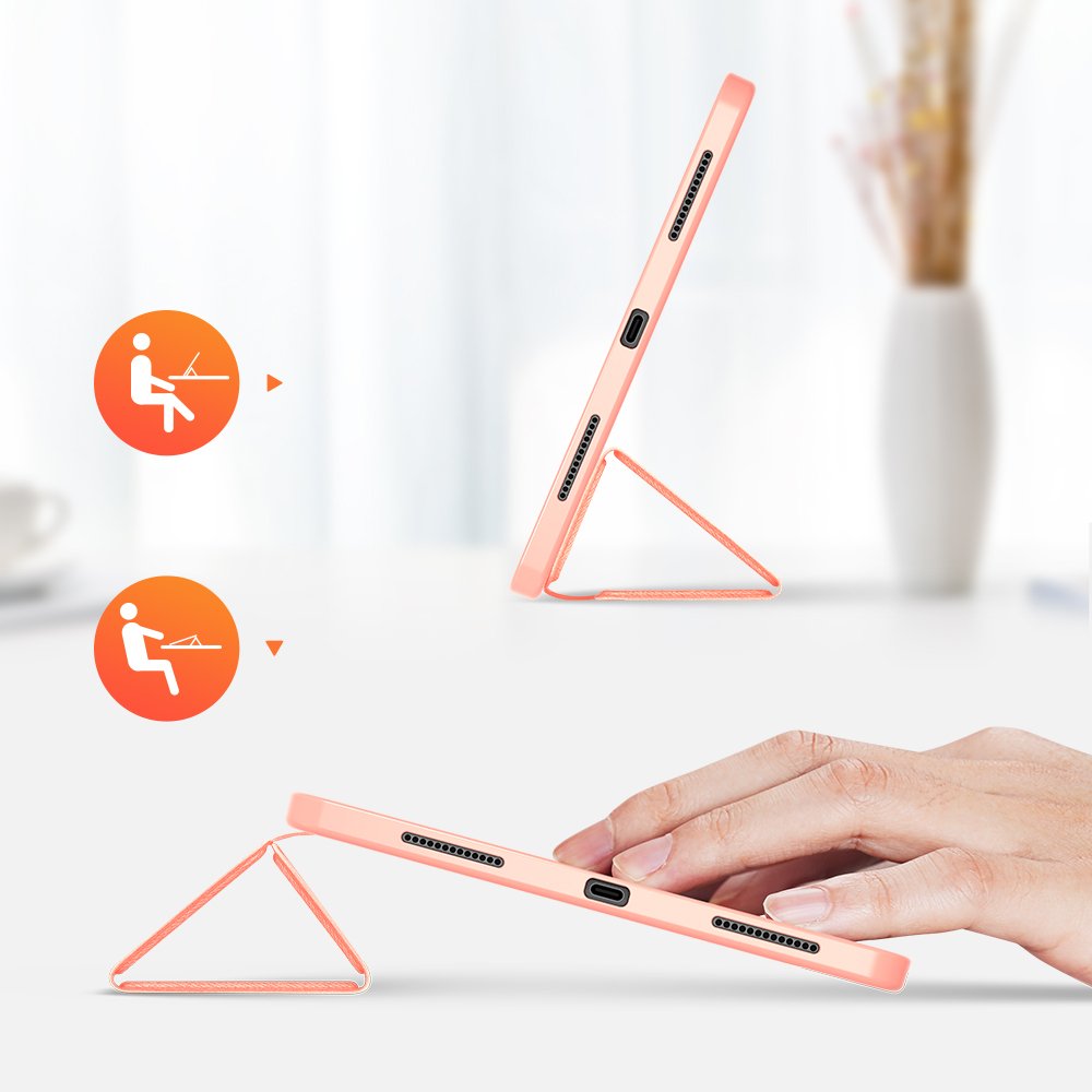 Калъф с Pen Поставка за iPad 11th 2025 A16/ 10th 2022, Dux Ducis Domo Case, Розов (2)