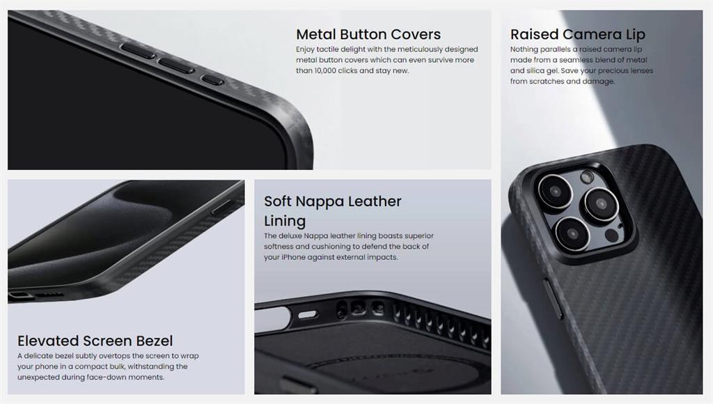 Magsafe Калъф за iPhone 15 Pro, Pitaka MagEZ Pro 4 Case, Черен (8)