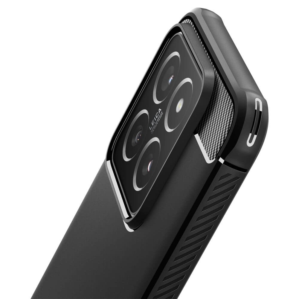 Противоударен Силиконов Калъф за Xiaomi 14, Spigen Rugged Armor Case, Черен (7)